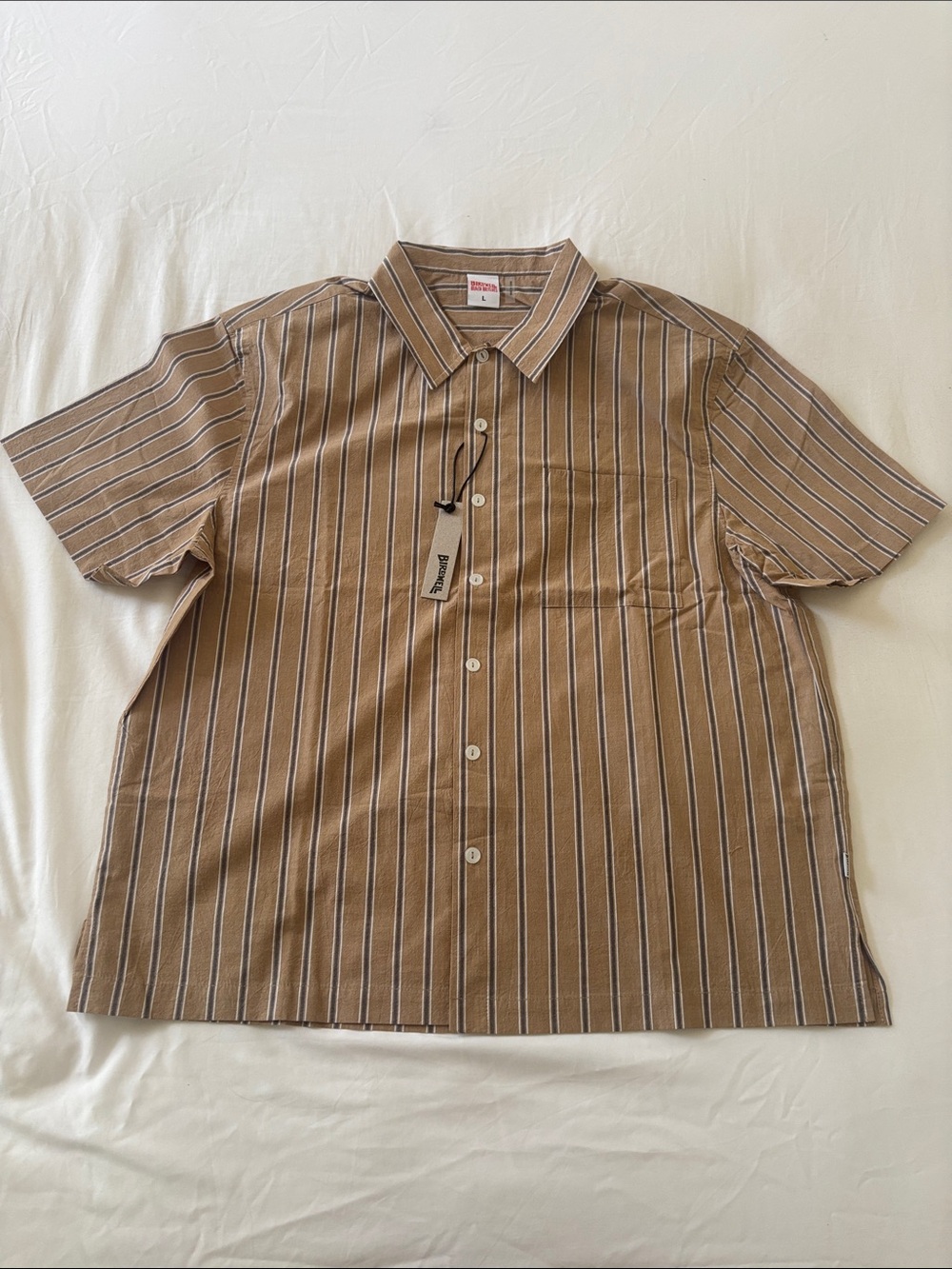 Birdwell Large Mens Short Sleeve Button Down Shirt